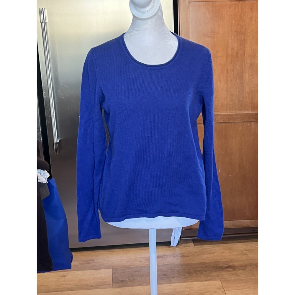 Elena Solano Sweater Womens Large Cashmere V Neck Pullover Minimalist Cozy